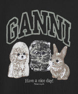 Isoli Oversize Animals Crop Hoodie-GANNI-Forget-me-nots Online Store