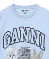 Basic Cotton Jersey Animals Relaxed T-Shirt-GANNI-Forget-me-nots Online Store