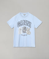 Basic Cotton Jersey Animals Relaxed T-Shirt-GANNI-Forget-me-nots Online Store