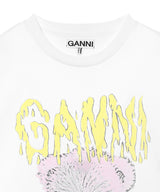 Basic Cotton Jersey Teddy Relaxed T-Shirt-GANNI-Forget-me-nots Online Store