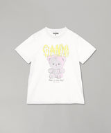Basic Cotton Jersey Teddy Relaxed T-Shirt-GANNI-Forget-me-nots Online Store