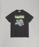 Basic Cotton Jersey Neon Puppy T-Shirt-GANNI-Forget-me-nots Online Store