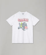 Basic Cotton Jersey Neon Puppy T-Shirt-GANNI-Forget-me-nots Online Store