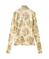 Printed Velour Jersey Turtleneck-GANNI-Forget-me-nots Online Store