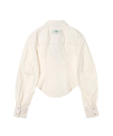 Washed Stretch Cotton Corset Shirt-GANNI-Forget-me-nots Online Store