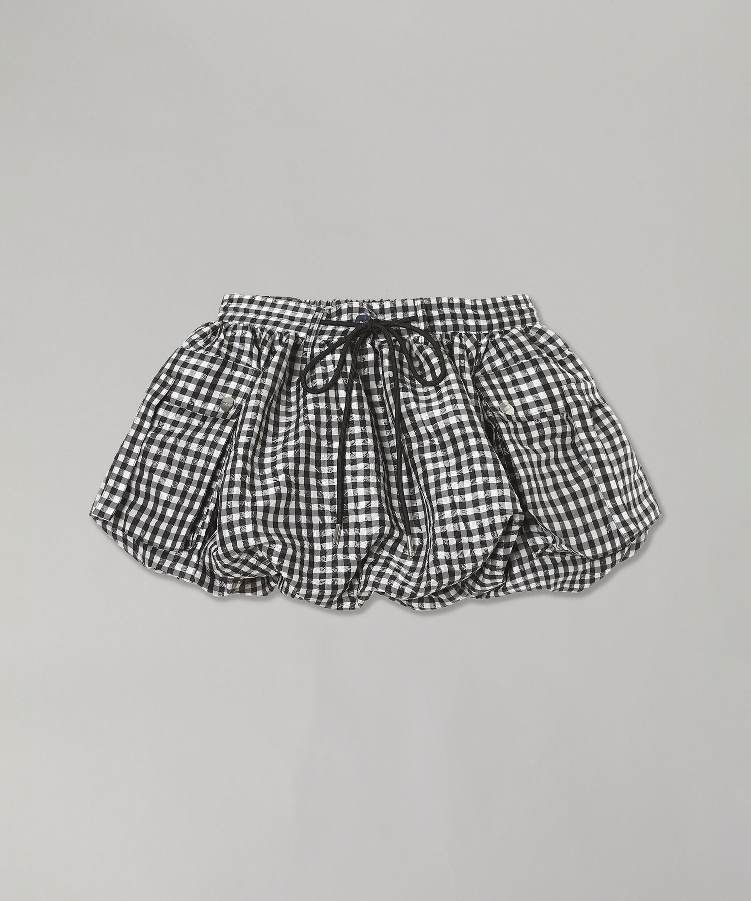 ガニー(GANNI)｜Crinkled Taffeta Check Mini Bubble Skirt