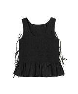 Cotton Poplin Smock Tie String Top-GANNI-Forget-me-nots Online Store