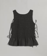 Cotton Poplin Smock Tie String Top-GANNI-Forget-me-nots Online Store
