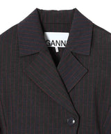 Stretch Stripe Blazer-GANNI-Forget-me-nots Online Store