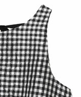 Crinkled Taffeta Check Open Back Frill Top-GANNI-Forget-me-nots Online Store