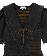 Garment Dyed Cotton Mini Smock Bubble Dress-GANNI-Forget-me-nots Online Store