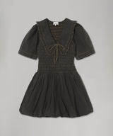 Garment Dyed Cotton Mini Smock Bubble Dress-GANNI-Forget-me-nots Online Store