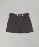 Stretch Stripe Tailoring Mini Skirt-GANNI-Forget-me-nots Online Store