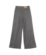 Brushed Wool Stripe Mid Waist Pants-GANNI-Forget-me-nots Online Store