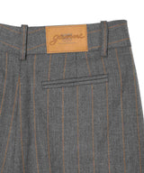 Brushed Wool Stripe Mid Waist Pants-GANNI-Forget-me-nots Online Store