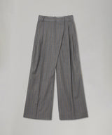 Brushed Wool Stripe Mid Waist Pants-GANNI-Forget-me-nots Online Store