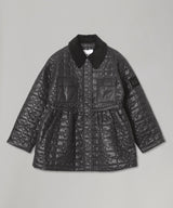 Shiny Quilt Midi Jacket W. Flare-GANNI-Forget-me-nots Online Store