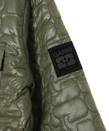 Shiny Quilt Midi Jacket W. Flare-GANNI-Forget-me-nots Online Store