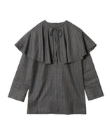 Brushed Wool Stripe Circle Collar Mini Dress-GANNI-Forget-me-nots Online Store