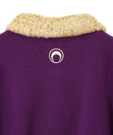 Merino Wool Knit Cropped Cardigan-Marine Serre-Forget-me-nots Online Store