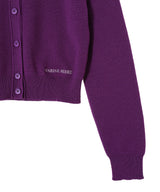 Merino Wool Knit Cropped Cardigan-Marine Serre-Forget-me-nots Online Store