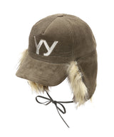 Faux Fur Corduroy Earflap Cap-OPEN YY-Forget-me-nots Online Store