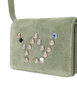 Micro Suede Stud Wallet Bag-OPEN YY-Forget-me-nots Online Store
