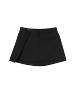 Wrap-Over Waist Mini Skirt-OPEN YY-Forget-me-nots Online Store
