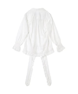 Ruffle Trim Blouse-OPEN YY-Forget-me-nots Online Store