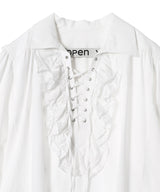 Ruffle Trim Blouse-OPEN YY-Forget-me-nots Online Store
