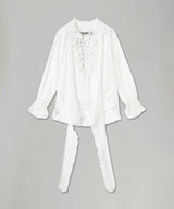 Ruffle Trim Blouse-OPEN YY-Forget-me-nots Online Store
