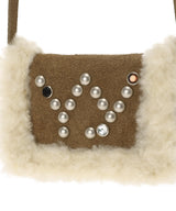 Micro Shearling Stud Wallet Bag-OPEN YY-Forget-me-nots Online Store