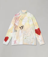 Graphic Slouch Turtleneck Tee-OPEN YY-Forget-me-nots Online Store
