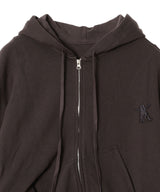 Slant Zip Hoodie-OPEN YY-Forget-me-nots Online Store