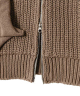 Applique Knit Zipup Jacket-OPEN YY-Forget-me-nots Online Store