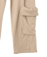 Rolled Waist Sweat Cargo Pants-OPEN YY-Forget-me-nots Online Store