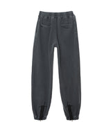 Curved Zip Sweat Pants-OPEN YY-Forget-me-nots Online Store