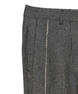 Linen Panelled Raw-Cut Pants-OPEN YY-Forget-me-nots Online Store