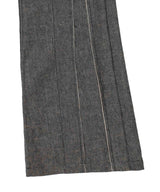 Linen Panelled Raw-Cut Pants-OPEN YY-Forget-me-nots Online Store