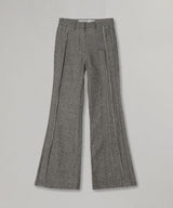 Linen Panelled Raw-Cut Pants-OPEN YY-Forget-me-nots Online Store