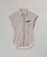 Color Block Wire Shirt-OPEN YY-Forget-me-nots Online Store