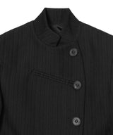 Stripe Double-Breasted Blazer-OPEN YY-Forget-me-nots Online Store