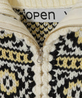 Fair Isle Zip Up Sweater