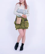 <Archive Sale>Acid Washed Cargo Skirt-Aries-Forget-me-nots Online Store
