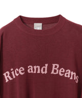 <Archive Sale>Rice And Beans Knitted Jumper-Positive Message-Forget-me-nots Online Store