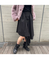 <Archive Sale>Black Voluminous Midi Skirt-WE11DONE-Forget-me-nots Online Store