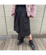<Archive Sale>Black Voluminous Midi Skirt-WE11DONE-Forget-me-nots Online Store