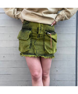 <Archive Sale>Acid Washed Cargo Skirt-Aries-Forget-me-nots Online Store