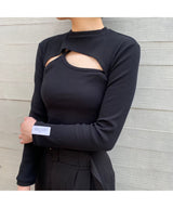 <Archive Sale>Strap Jersey Top With Sleeves-rokh-Forget-me-nots Online Store