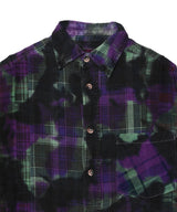 Flannel Shirt->7 Cuts Shirt/Uneven Dye-NEEDLES-Forget-me-nots Online Store